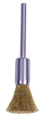 Weiler® Miniature Stem-Mounted End Brush, Steel, 3/16 in x 0.003 in, 37,000 rpm, 26098