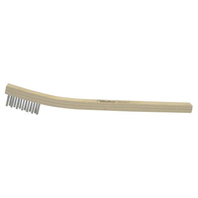 Weiler® Small Hand Scratch Brush, 6-3/4 in, 6 X 9 Rows, Crimped Aluminum Wire Bristle, Wood Handle, 95151
