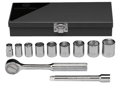Wright Tool 11 Piece Standard Socket Sets, 3/8 in, 6 Point, w/Box, 327