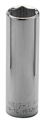 Wright Tool 3/8" Dr. Deep Sockets, 3/8 in Drive, 9/16 in, 6 Points, 3518