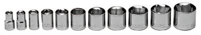 Wright Tool 11 Piece Standard Socket Sets, 3/8 in, 8 Point, 379