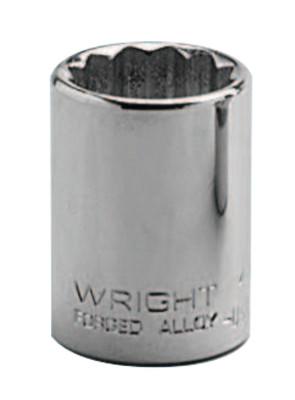 Wright Tool 1/2" Dr. Standard Sockets, 1/2 in Drive, 3/8 in, 12 Points, 4112