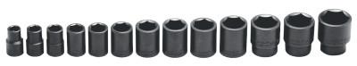 Wright Tool 13 Piece Impact Socket Sets, 1/2 in, 6 Point, 415