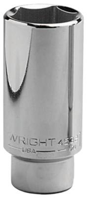 Wright Tool 1/2" Dr. Deep Sockets, 1/2 in Drive, 9/16 in, 12 Points, 4618