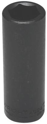 Wright Tool 1/2" Dr. Deep Impact Sockets, 1/2 in Drive, 3/8 in, 6 Points, 4912