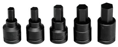 Wright Tool 5 Piece Impact Hex Bit Socket Sets, 3/4 in, 606