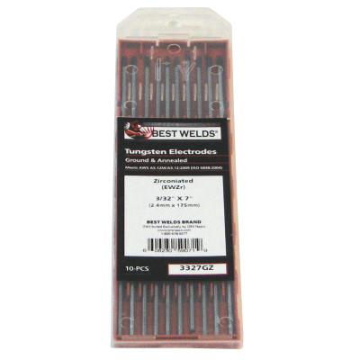 ORS Nasco Tungsten Electrode, Zirconiated, 7 in, Size .040, 0407GZ