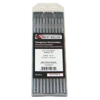 ORS Nasco Tungsten Electrode, 2% Ceria Ground, 7 in, Size 5/32, 5327GC2