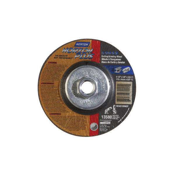Norton NorZon Plus Depressed Center 4-1/2" Wheel - AMMC