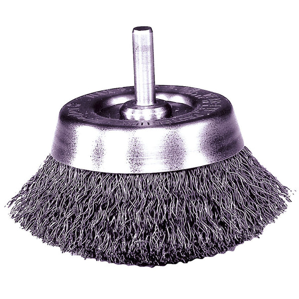 Weiler Stem-Mounted Crimped Steel Wire 1-3/4" Cup Brush - AMMC